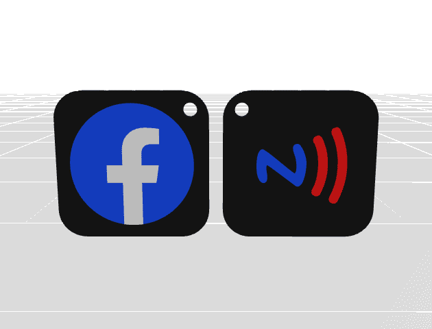NFC Facebook Keychain – Reprogrammable